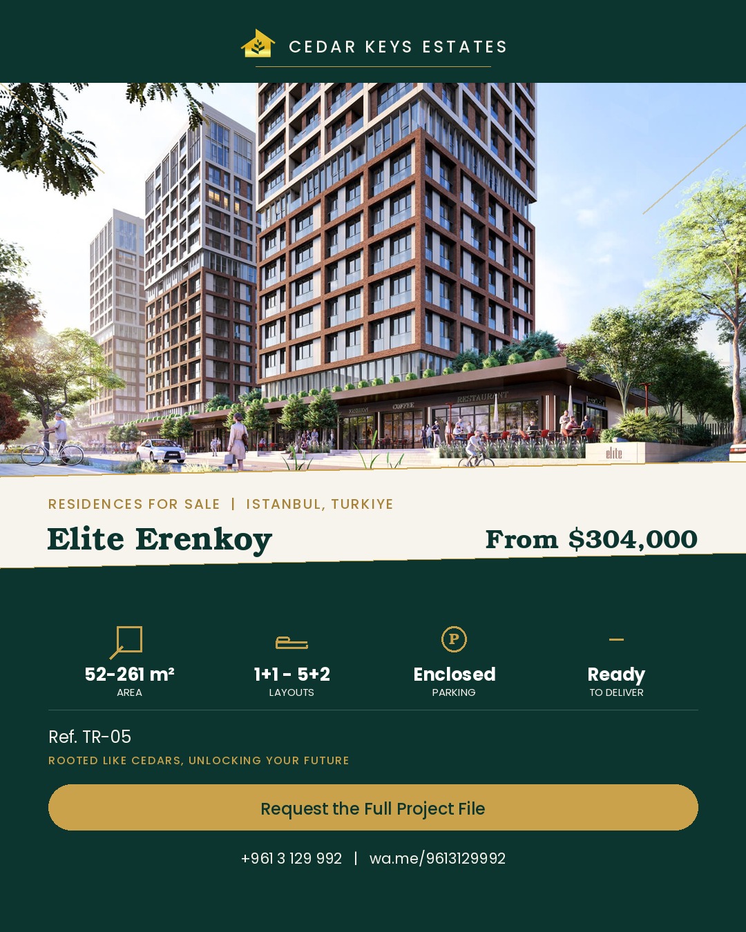 إيليت إرنكوي — مشروع سكني في إرنكوي، إسطنبول، تركيا — صفحة العرض 1 — المرجع TR-05