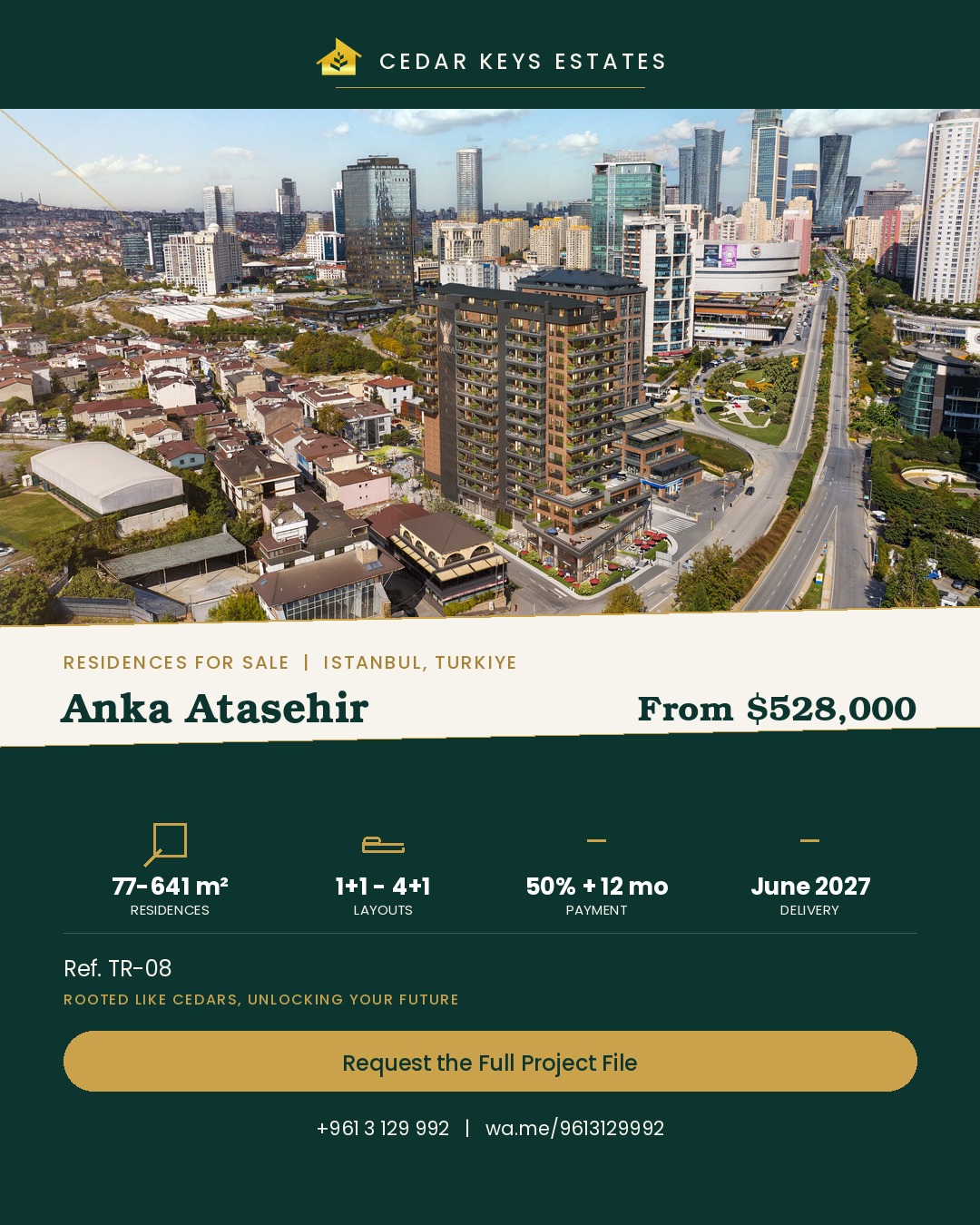 أنكا أتاشهير — مشروع سكني في أتاشهير، إسطنبول، تركيا — صفحة العرض 1 — المرجع TR-08