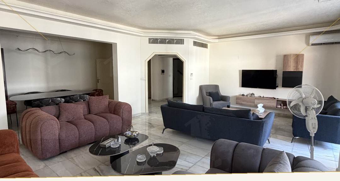 Two salons opening through to the dining area, furnished apartment for sale in Zarif, Beirut — Ref. 1195