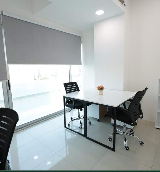 Bright private office with balcony view, shared offices Beirut — Ref. 1188